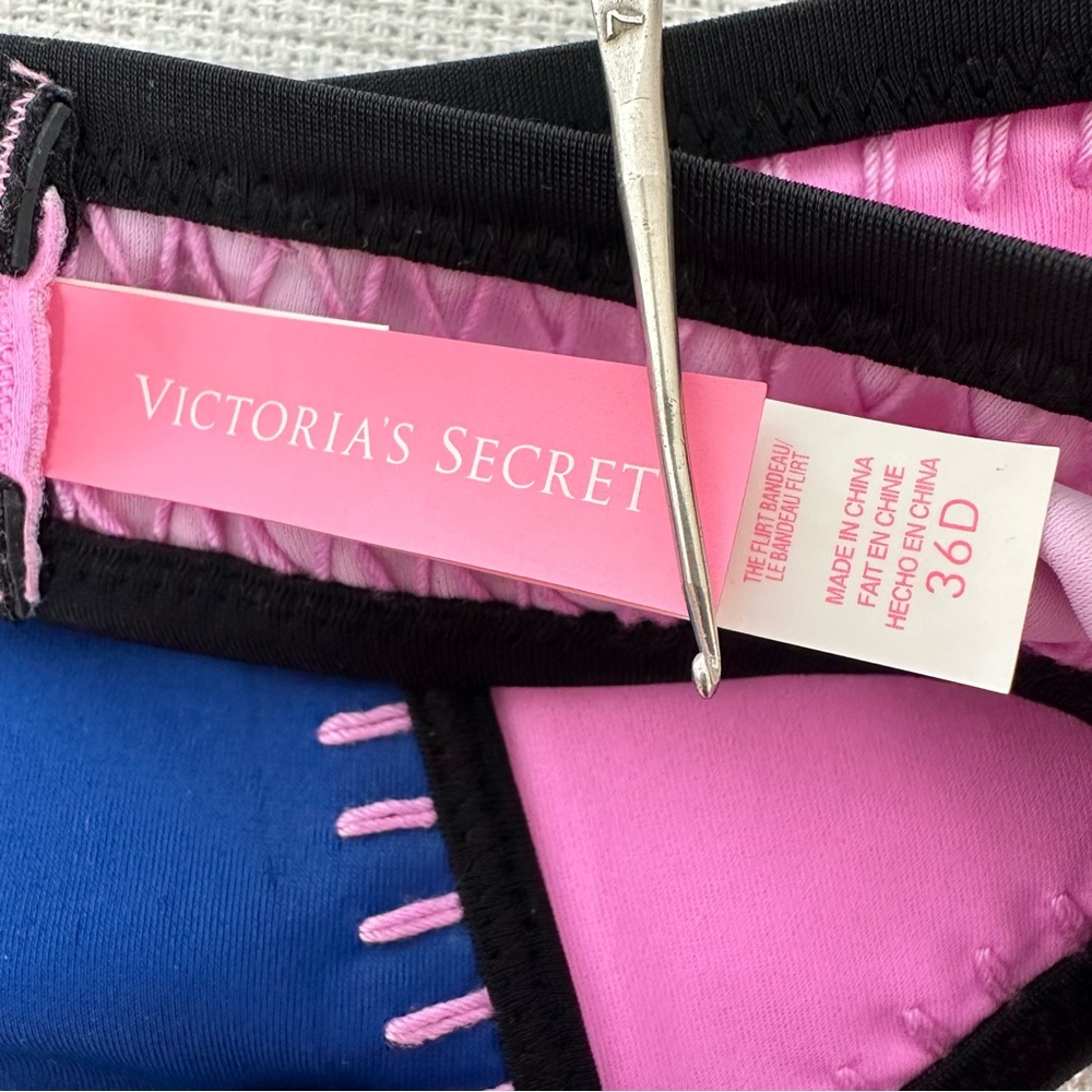 Victoria's Secret Stitched Flirt Bandeau & Classic Hipster Bikini 36D La… - Picture 6 of 13